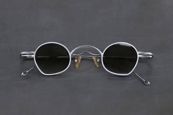 Rigards Vintage Silver+Silver Frame Transparent Green Lens Glasses RG1925TI